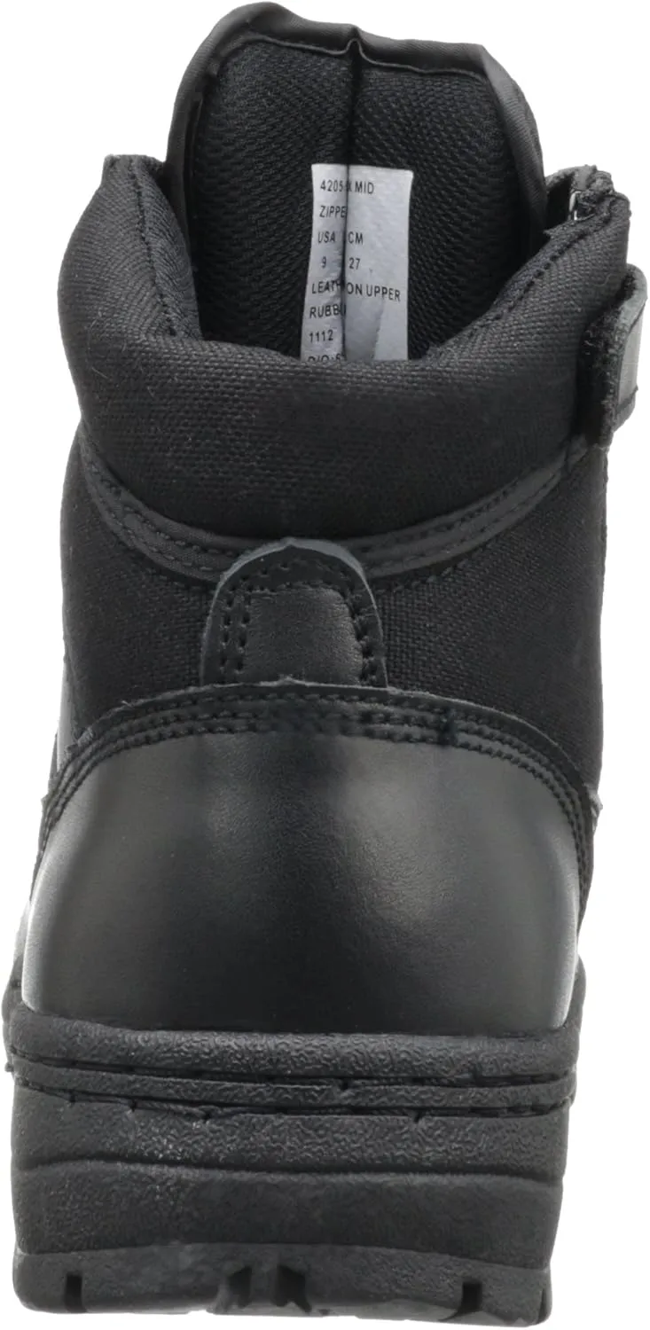 4205 Dura-Max Mid-Zipper Tactical Black Leather Boots 6-inch