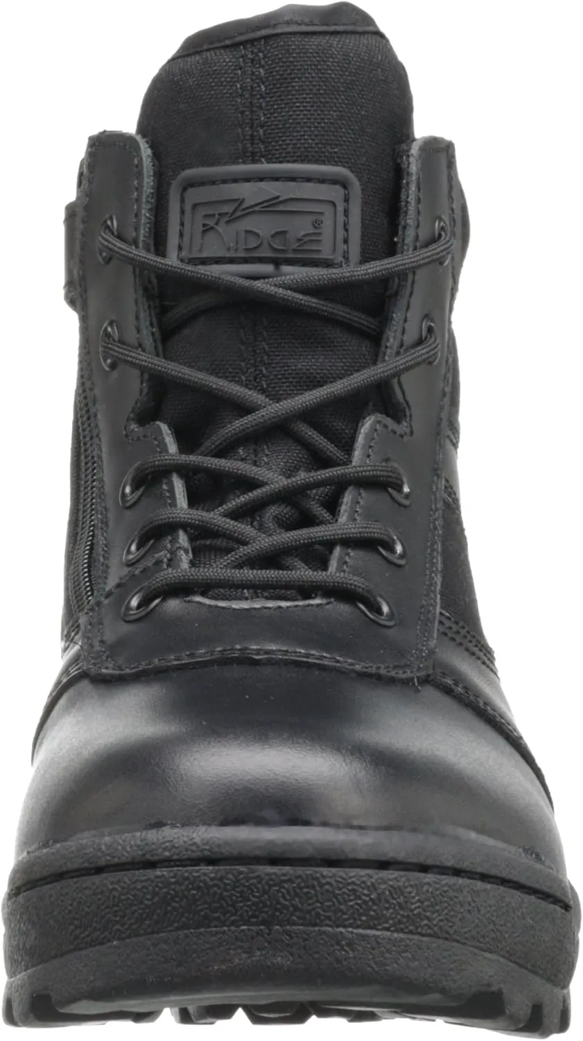 4205 Dura-Max Mid-Zipper Tactical Black Leather Boots 6-inch