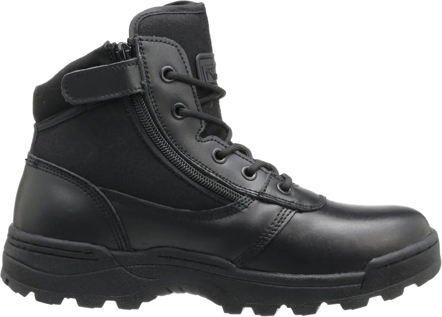 4205 Dura-Max Mid-Zipper Tactical Black Leather Boots 6-inch