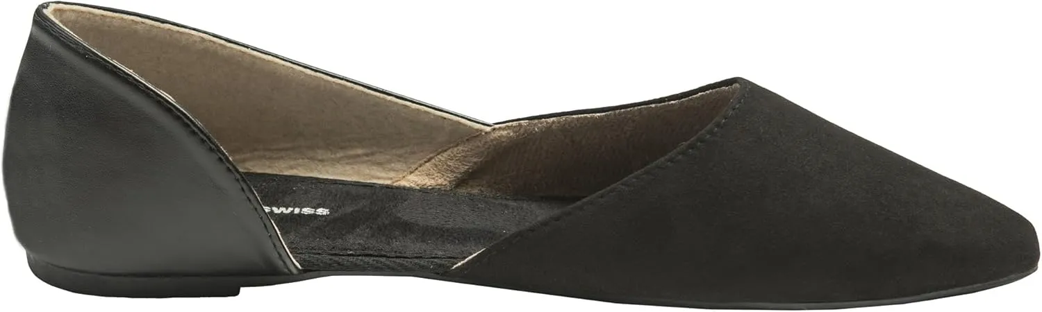 Alpine Swiss Anya Womens DOrsay Pointed Toe Ballet Flats Dressy Slip On Comfortable Shoes