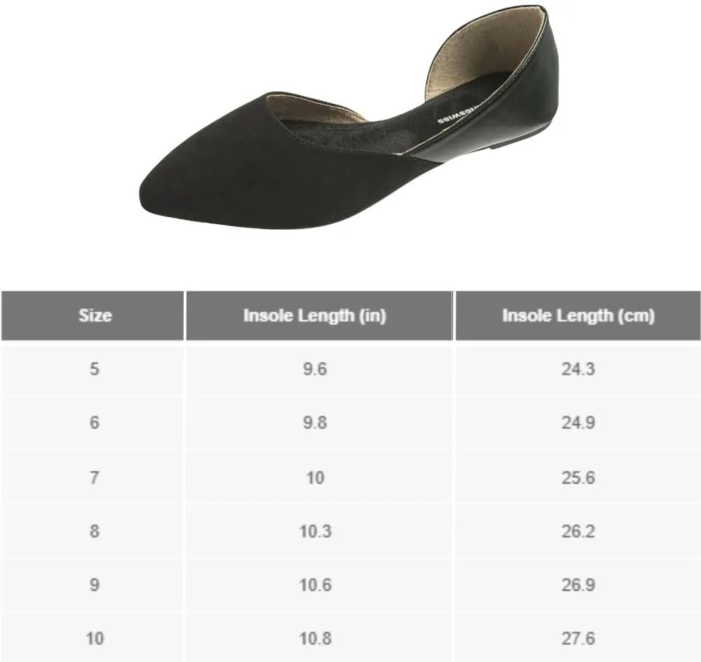 Alpine Swiss Anya Womens DOrsay Pointed Toe Ballet Flats Dressy Slip On Comfortable Shoes