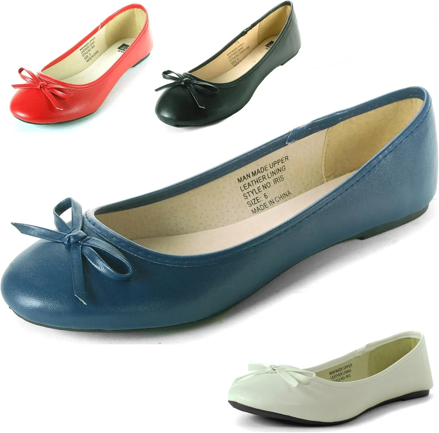 Alpine Swiss Iris Womens Ballet Flats Classic Bow Slip On Comfortable Shoes