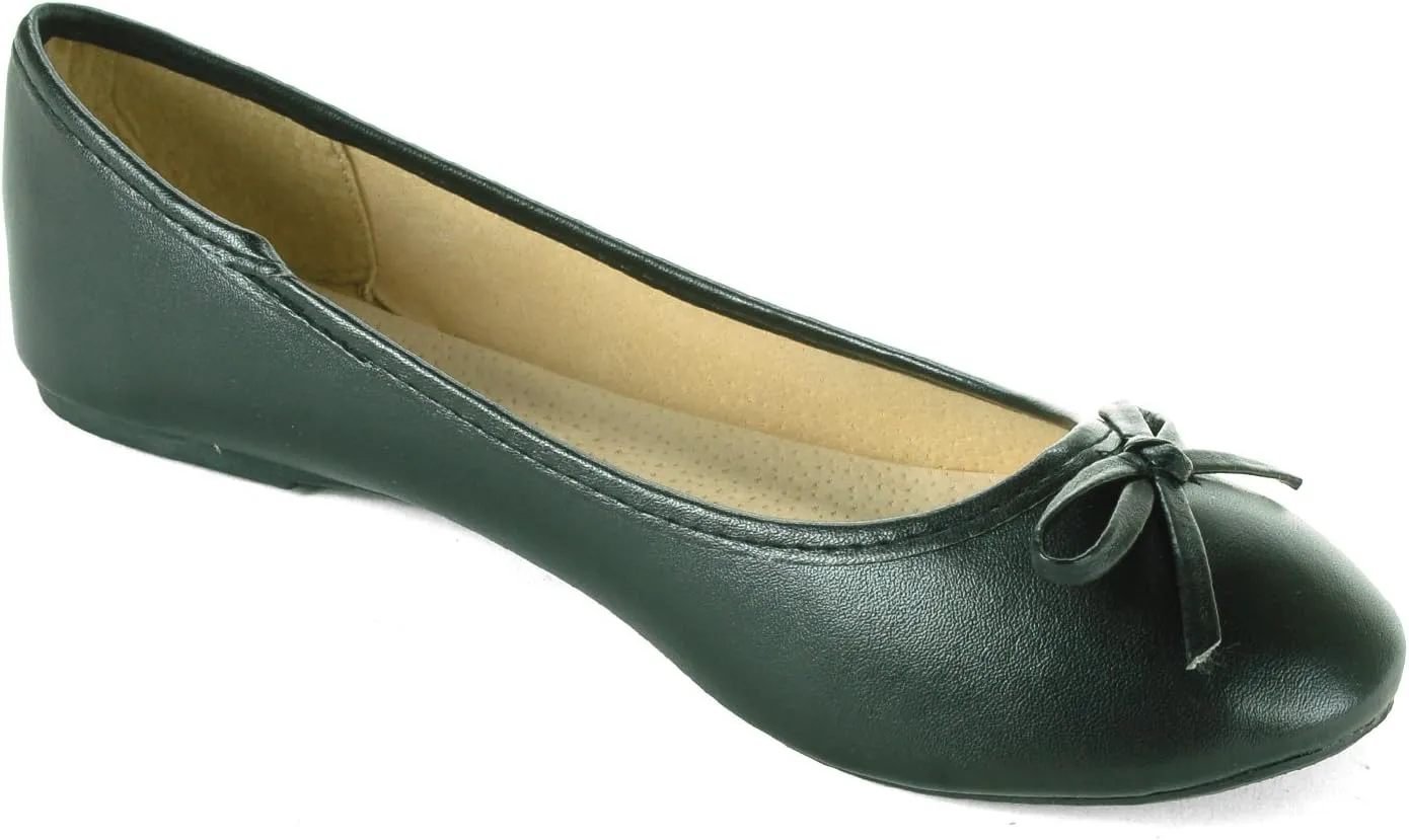 Alpine Swiss Iris Womens Ballet Flats Classic Bow Slip On Comfortable Shoes