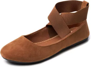 Alpine Swiss Peony Womens Ballet Flats Elastic Ankle Strap Shoes Slip On Loafers - Order 1 Size up Runs Small