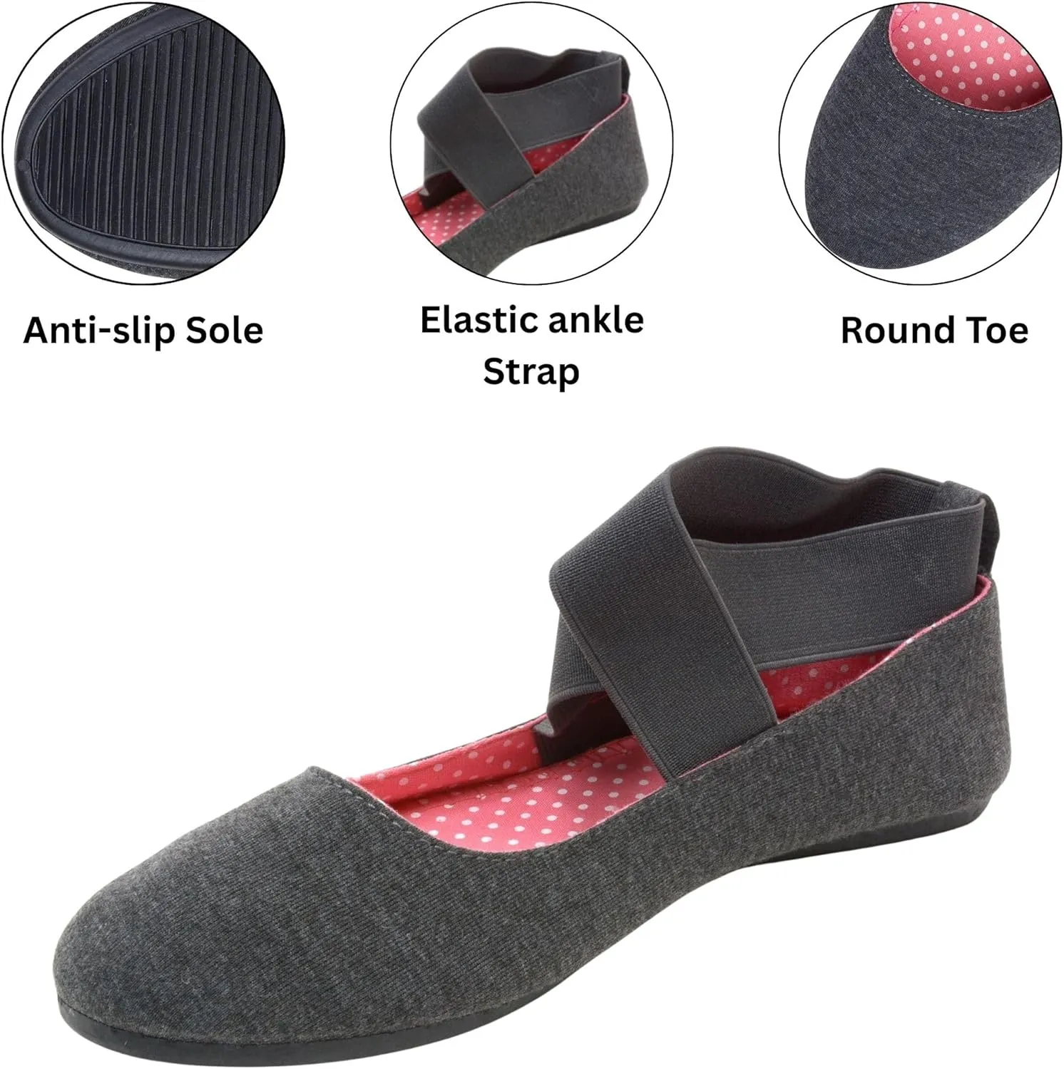 Alpine Swiss Peony Womens Ballet Flats Elastic Ankle Strap Shoes Slip On Loafers - Order 1 Size up Runs Small