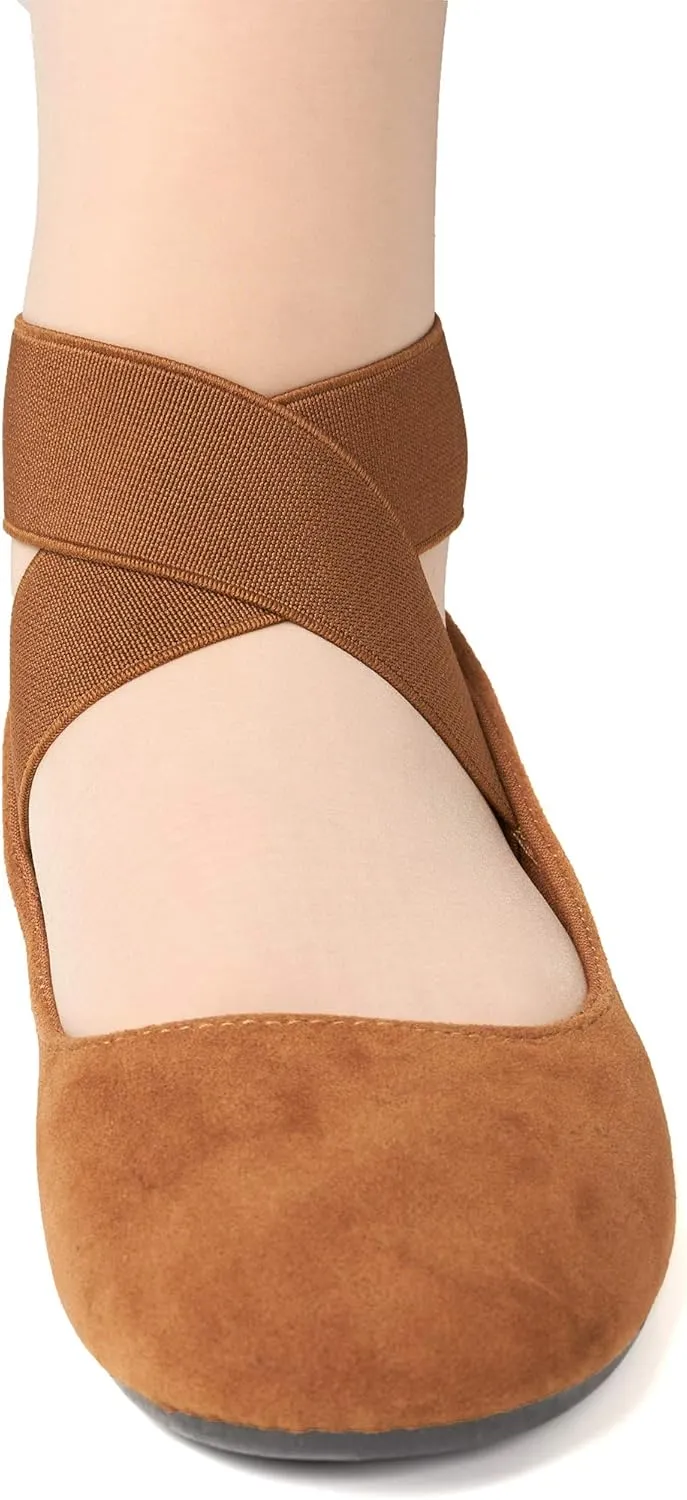 Alpine Swiss Peony Womens Ballet Flats Elastic Ankle Strap Shoes Slip On Loafers - Order 1 Size up Runs Small