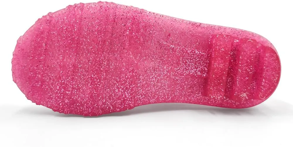 Amoji Gril Glitter Easy On Rain Boots Rubber Waterproof Boots (Little Kid/Big Kid)