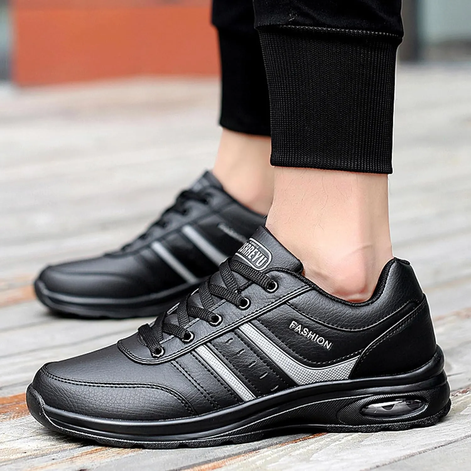 Arch Support Non Slip Minimalist Shoes for Men Supportive Running Athletic Sneaker Casual Elderly Lace Up Shoes
