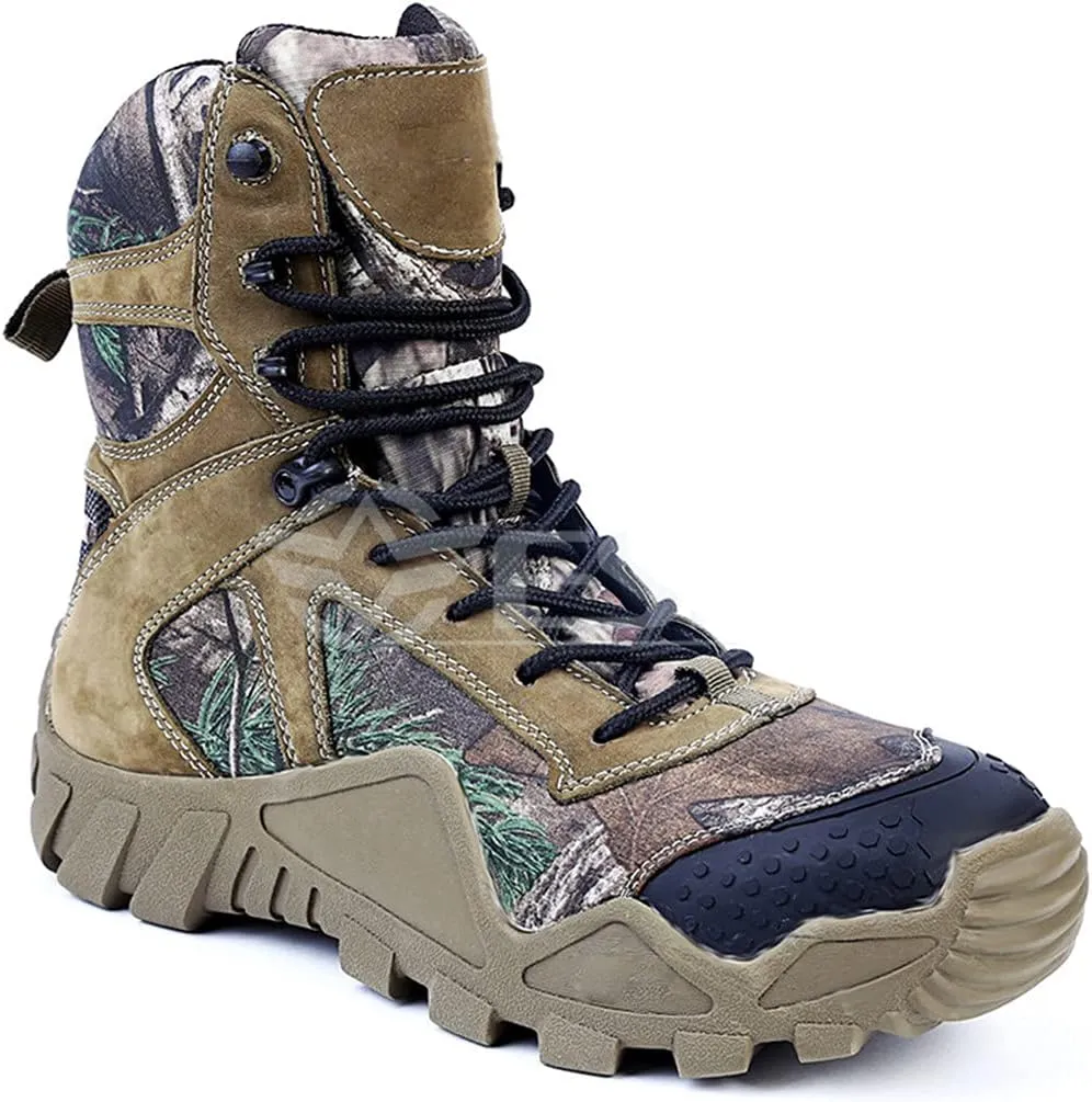 Autumn Winter Men Military Combat Army Ankle Leather Boots, Outdoor Camouflage Climbing Hiking Tactical Boot