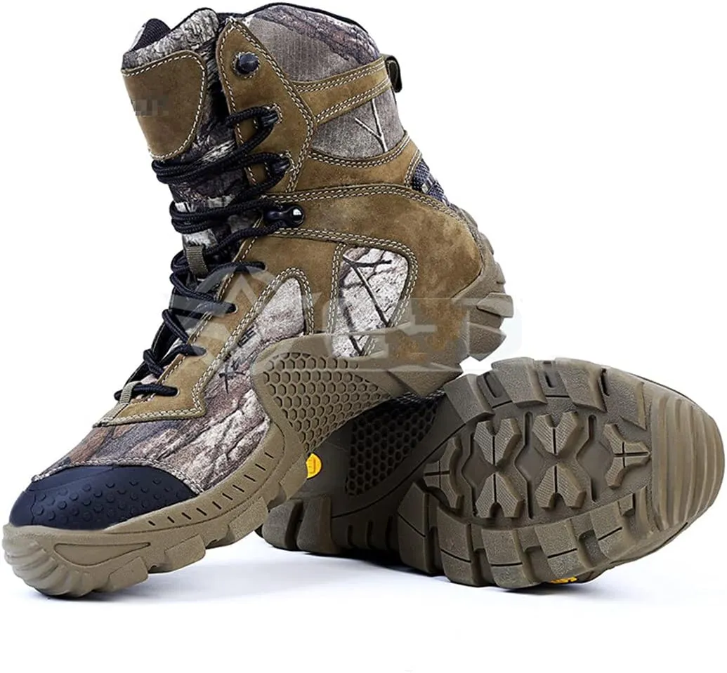 Autumn Winter Men Military Combat Army Ankle Leather Boots, Outdoor Camouflage Climbing Hiking Tactical Boot
