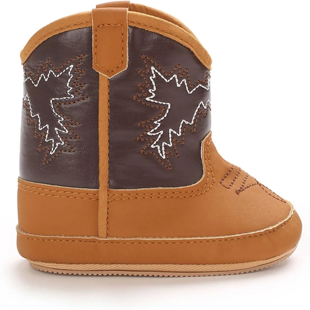 Baby Booties Western Baby Cowboy Boots Leather Western Boots Soft Sole Non-Slip Crib Shoes for Infant Toddler