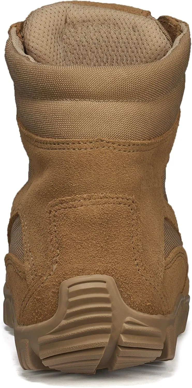 Belleville 763 6 Waterproof Hybrid Assault Combat Boots for Men - Full-Grain Desert Tan Leather with Breathable Gore-Tex Lining and Vibram Ibex Outsole; Berry Compliant