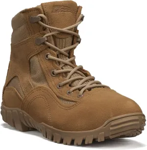 Belleville 763 6 Waterproof Hybrid Assault Combat Boots for Men - Full-Grain Desert Tan Leather with Breathable Gore-Tex Lining and Vibram Ibex Outsole; Berry Compliant