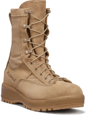 Belleville 790 8 Waterproof Flight and Combat Boots for Men - Desert Tan Leather with Vanguard Premium Cushioning and Vibram Sierra Traction Outsole; Berry Compliant