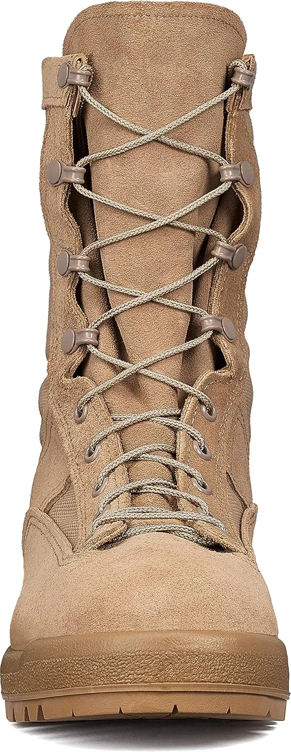 Belleville 790 8 Waterproof Flight and Combat Boots for Men - Desert Tan Leather with Vanguard Premium Cushioning and Vibram Sierra Traction Outsole; Berry Compliant