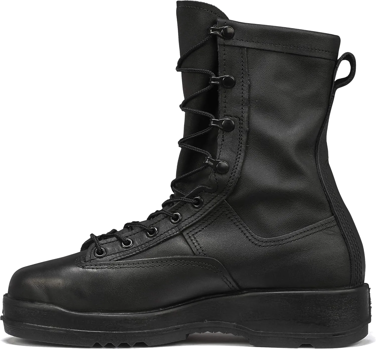 Belleville 800 ST 8 Waterproof Steel Toe Flight and Flight Deck Combat Boots for Men - US Navy Black Leather with Gore-Tex Lining and Vibram Outsole; Berry Compliant