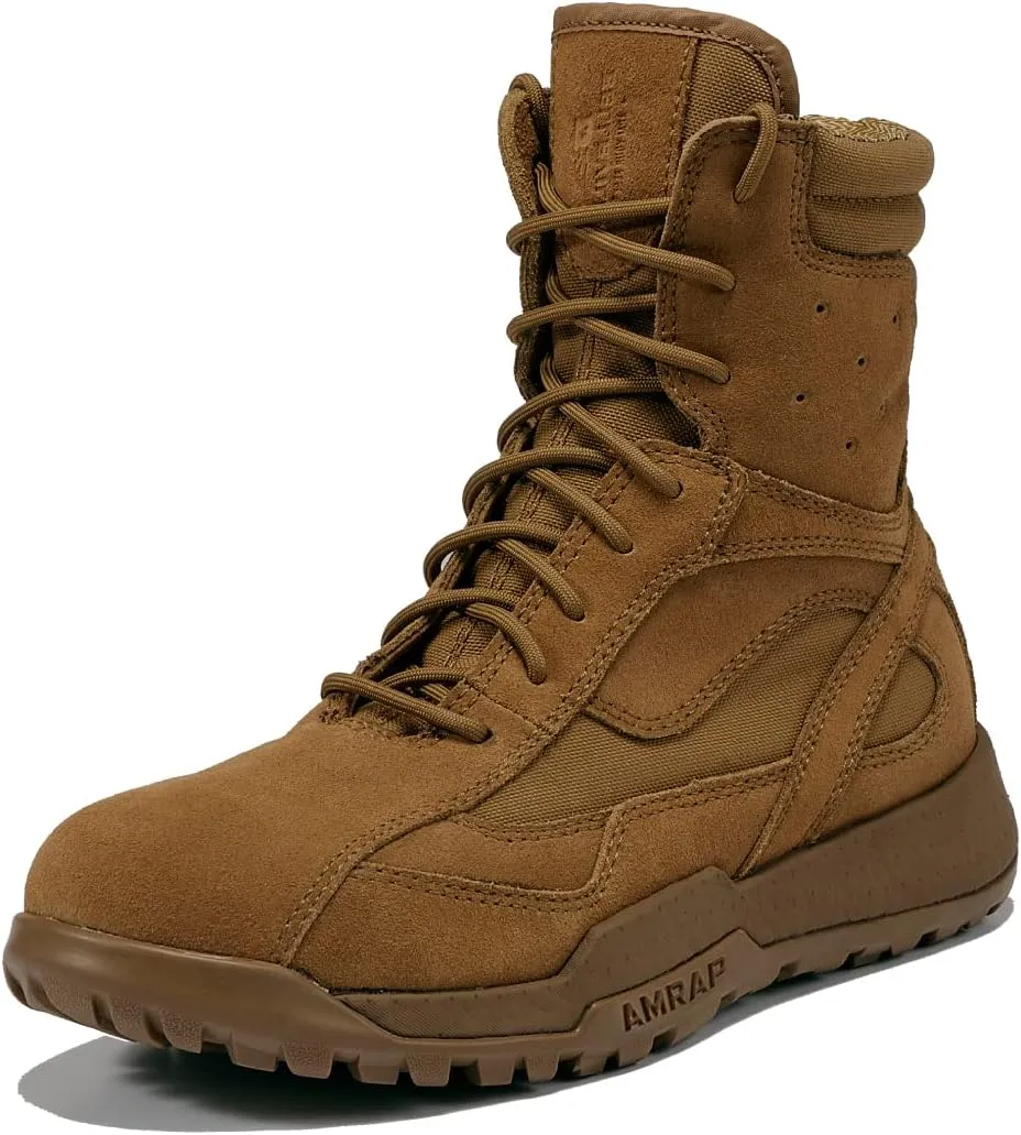 Belleville BV505 8 AMRAP Athletic Field Boot - Coyote Brown Leather & Nylon Combat Boots for Men, Moisture-Wicking Lining, TPU Midsole, and Rubber Outsole