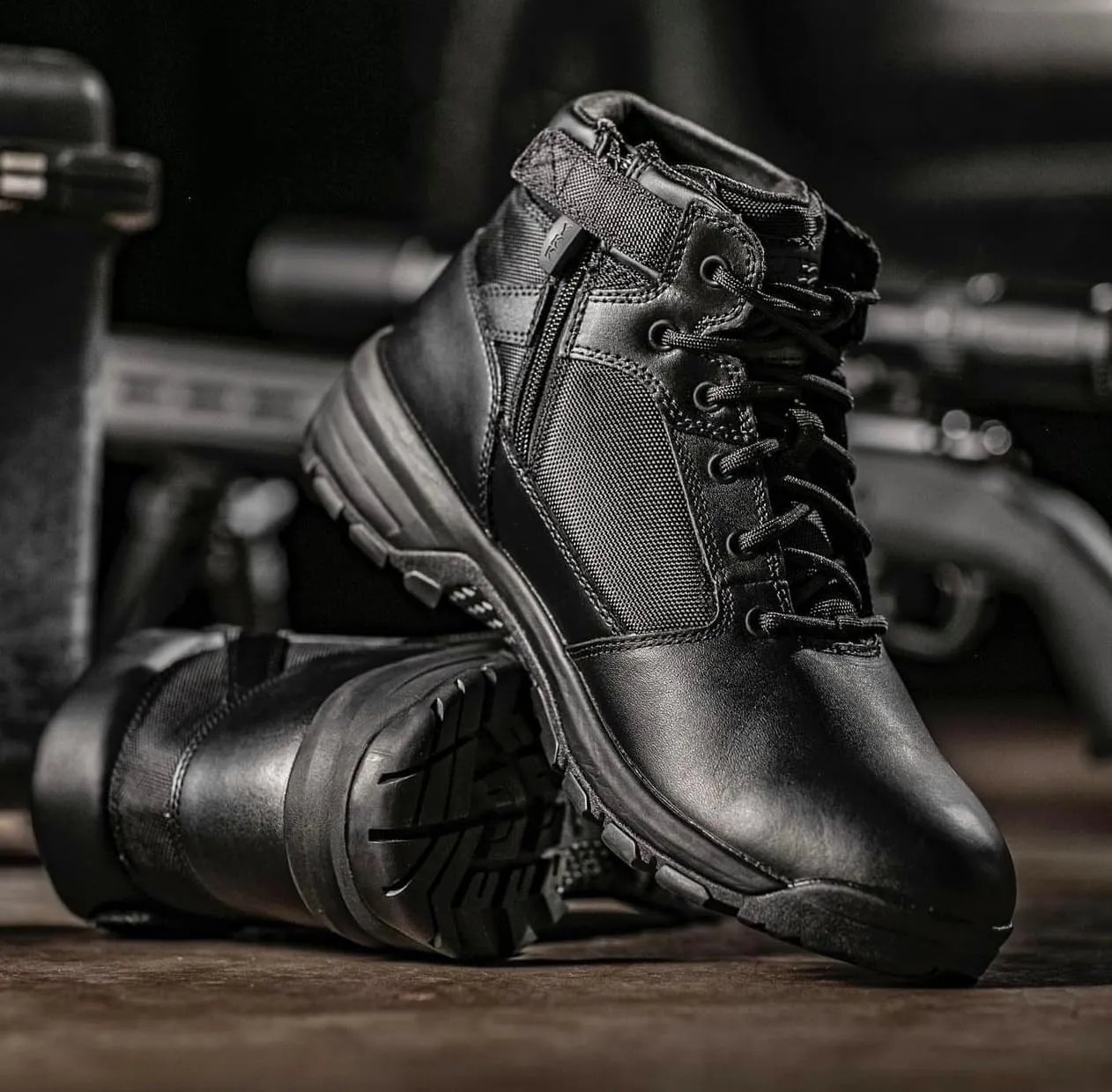 Belleville Spear Point BV915Z 5 Lightweight Black Tactical Boots for Men with Zipper - Designed for Police, EMS, and Security Personnel with Zone Traction Rubber Outsole