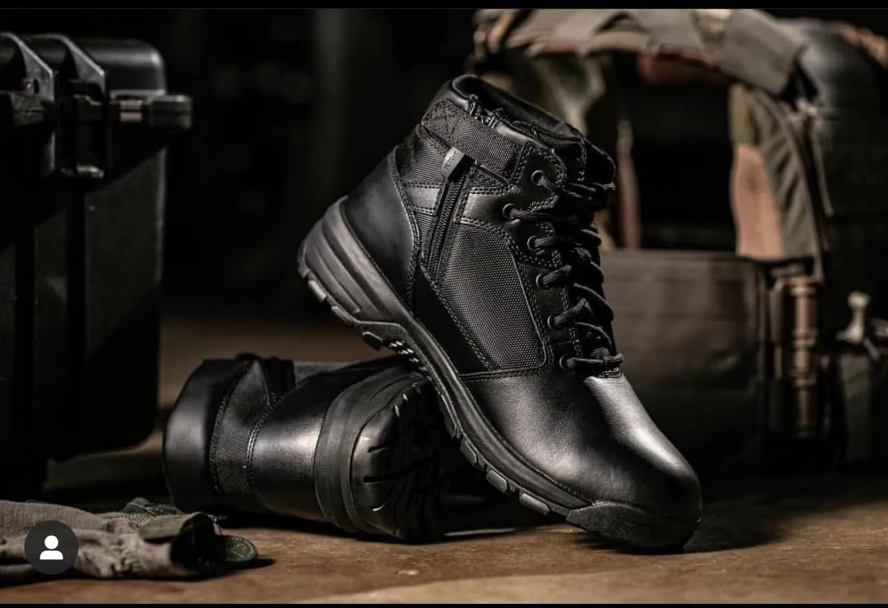 Belleville Spear Point BV915Z 5 Lightweight Black Tactical Boots for Men with Zipper - Designed for Police, EMS, and Security Personnel with Zone Traction Rubber Outsole