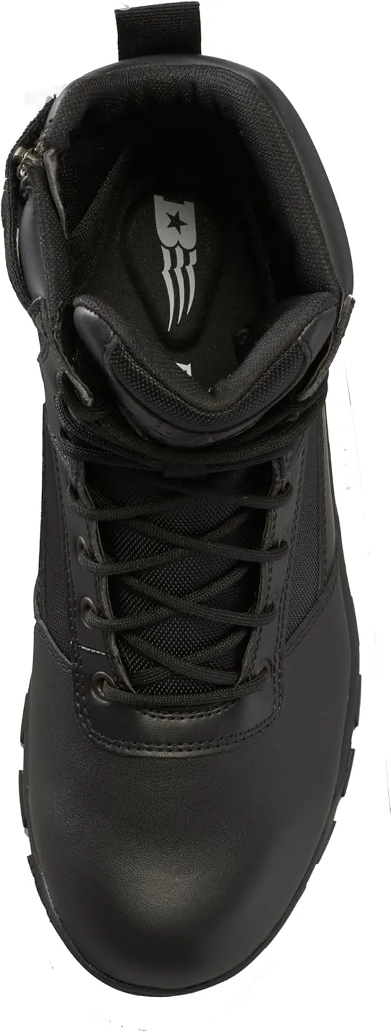 Belleville Spear Point BV918Z 8 Lightweight Black Tactical Boots for Men with Zipper - Designed for Police, EMS, and Security Personnel with Zone Traction Rubber Outsole