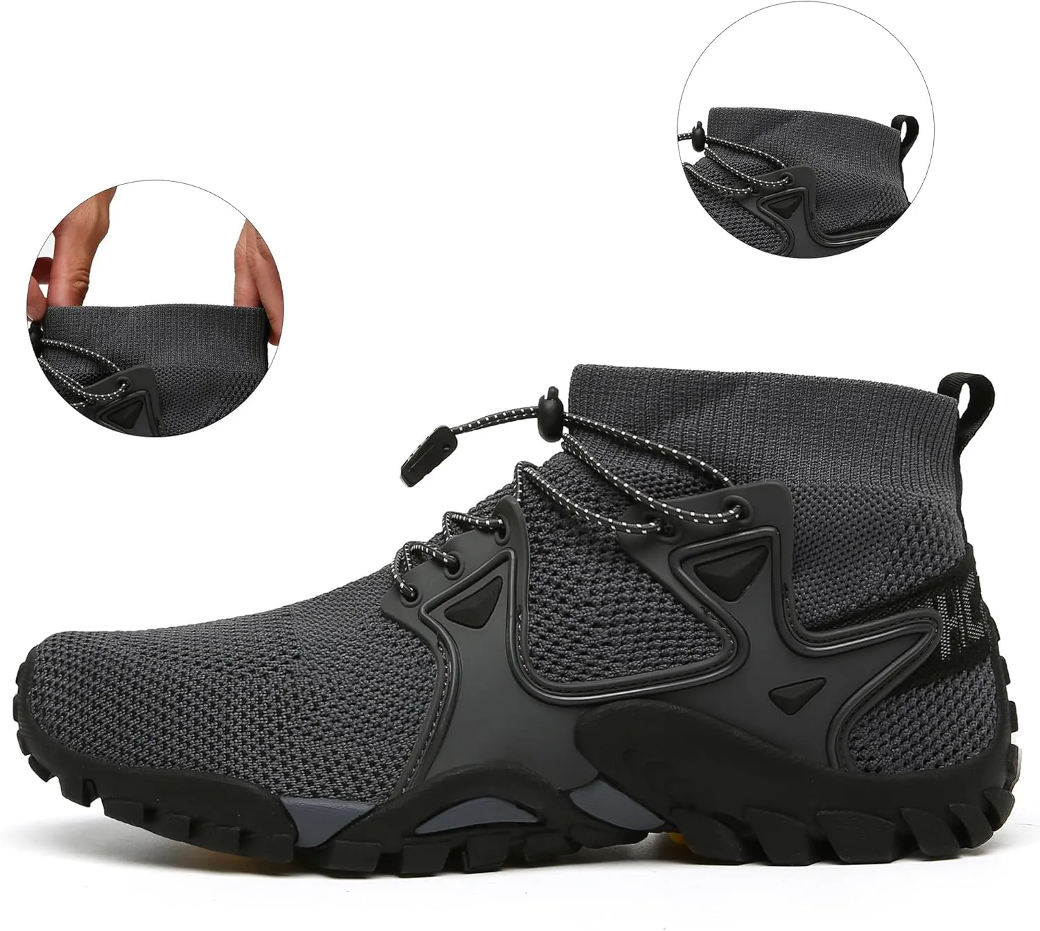 BEONZUL Men's Hiking Shoes Outdoor Lightweight Mesh Water Shoes Anti Slip Ankle Breathable Hike Trekking Trails Shoes