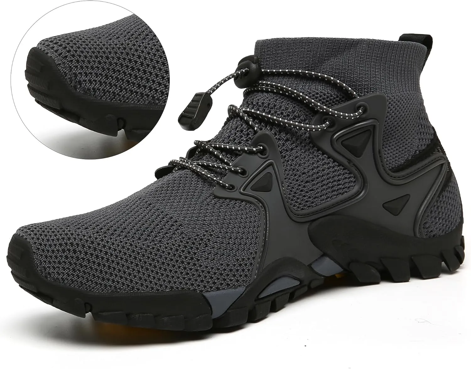 BEONZUL Men's Hiking Shoes Outdoor Lightweight Mesh Water Shoes Anti Slip Ankle Breathable Hike Trekking Trails Shoes