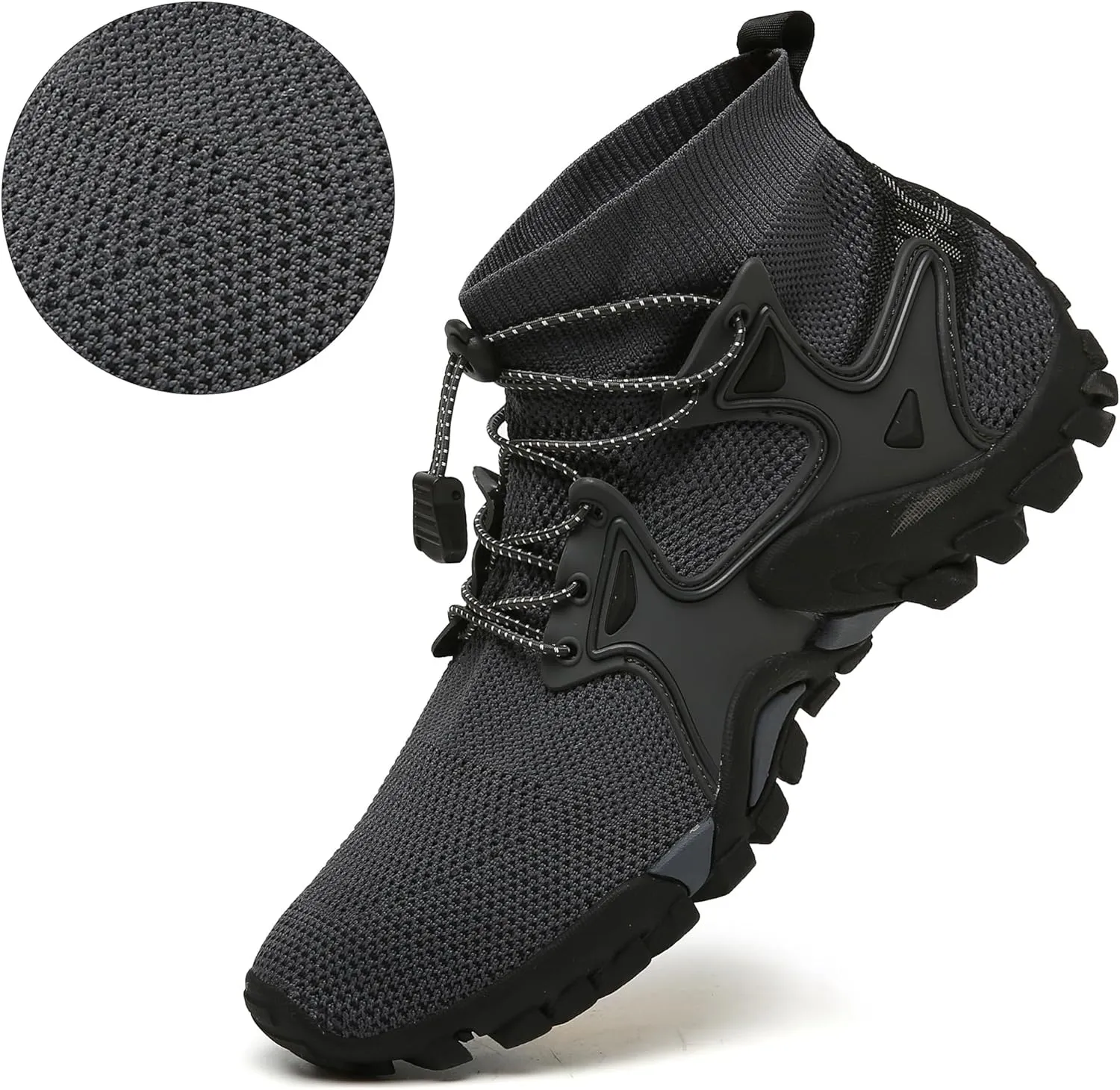 BEONZUL Men's Hiking Shoes Outdoor Lightweight Mesh Water Shoes Anti Slip Ankle Breathable Hike Trekking Trails Shoes