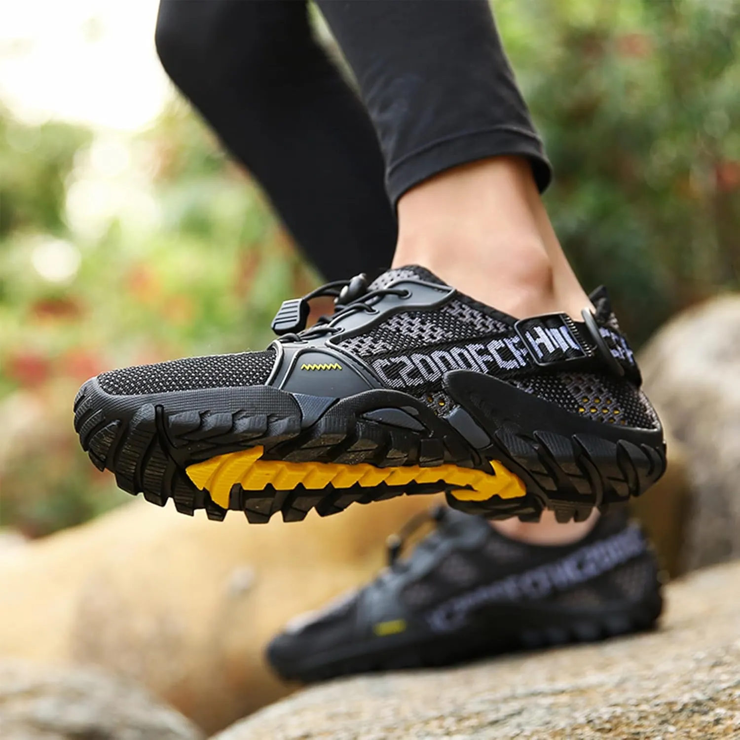 BEONZUL Men's Waterproof Hiking Shoes Outdoor Comfortable Lightweight Anti Slip Ankle Breathable Hike Trekking Trails Shoes