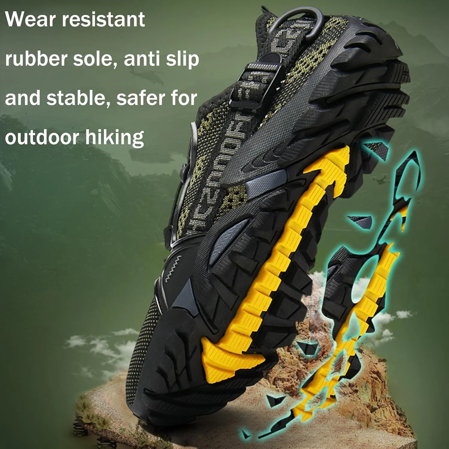BEONZUL Men's Waterproof Hiking Shoes Outdoor Comfortable Lightweight Anti Slip Ankle Breathable Hike Trekking Trails Shoes