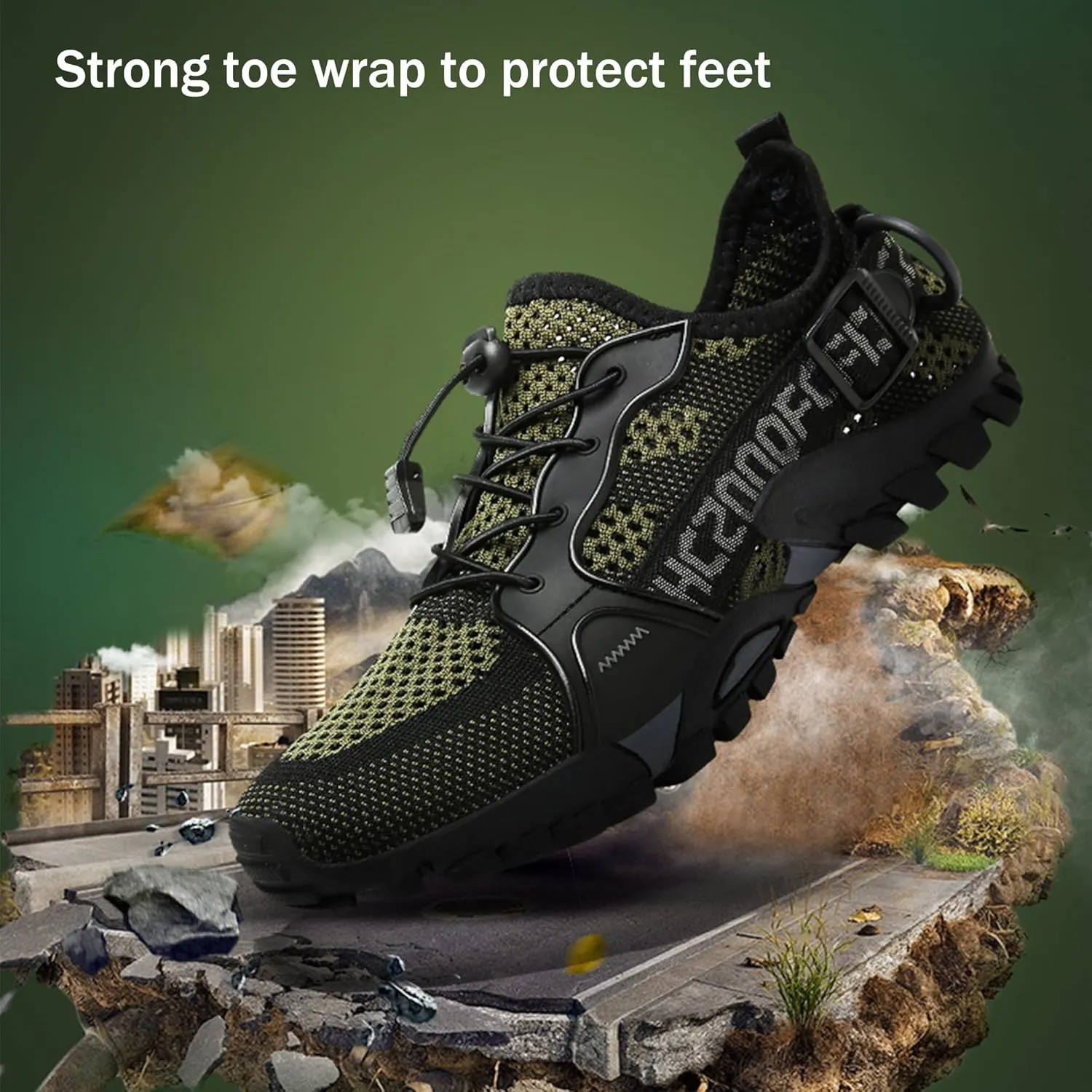 BEONZUL Men's Waterproof Hiking Shoes Outdoor Comfortable Lightweight Anti Slip Ankle Breathable Hike Trekking Trails Shoes
