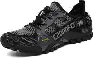 BEONZUL Men's Waterproof Hiking Shoes Outdoor Comfortable Lightweight Anti Slip Ankle Breathable Hike Trekking Trails Shoes
