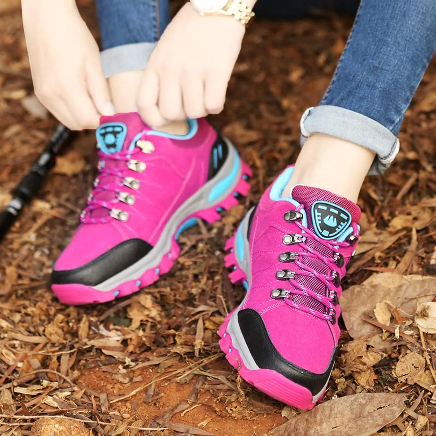 BORAMAX Women's Sneakers Outdoor Sports Climbing Hiking Shoes Waterproof Trekking Running Shoes Womens Climbing Shoes