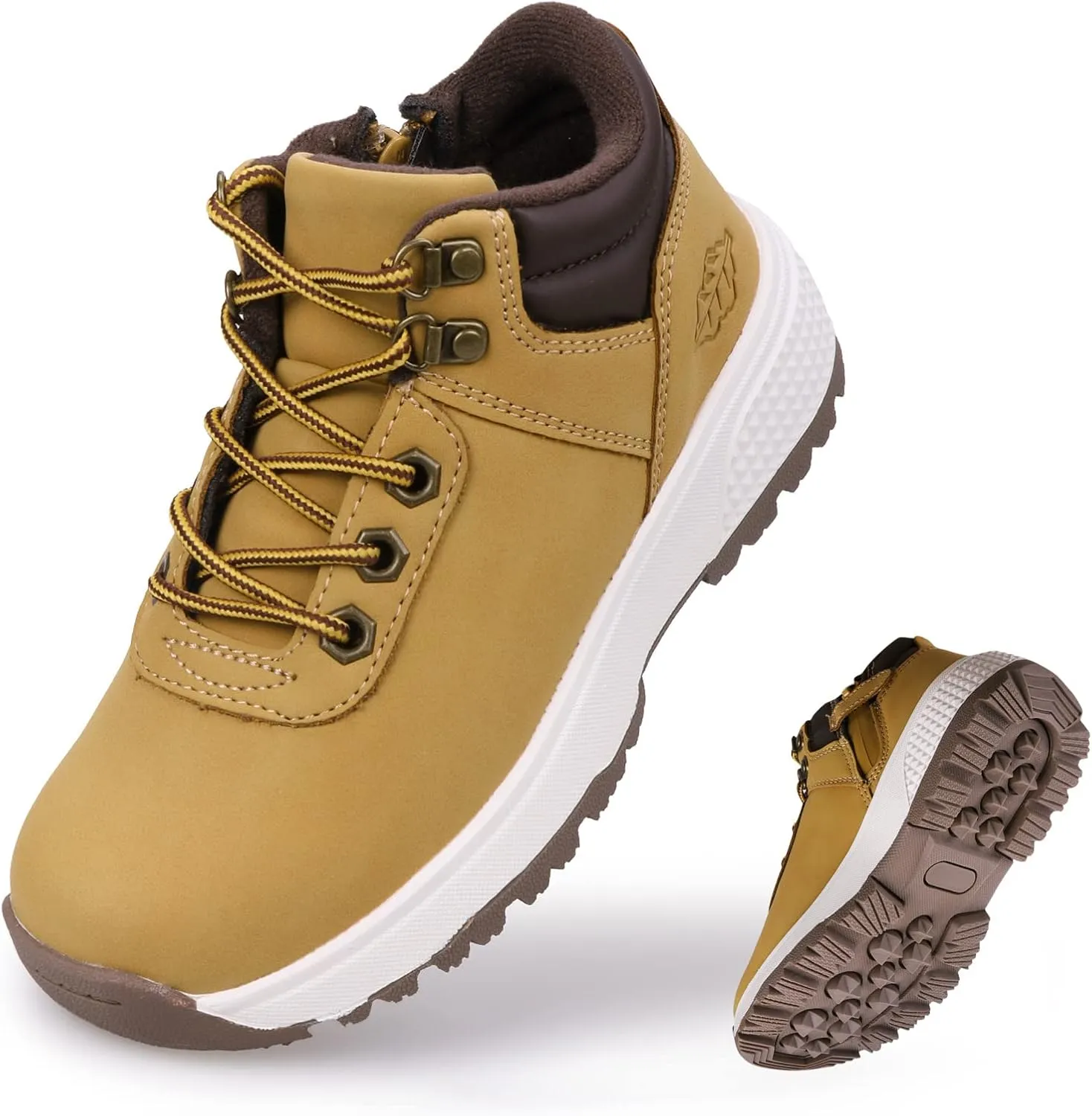 Boys Hiking Shoes Anti-Slip Water Resistant Zipper Lace-Up Running Walking Sneaker (Little/Big Kids)