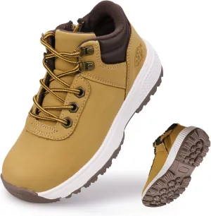 Boys Hiking Shoes Anti-Slip Water Resistant Zipper Lace-Up Running Walking Sneaker (Little/Big Kids)
