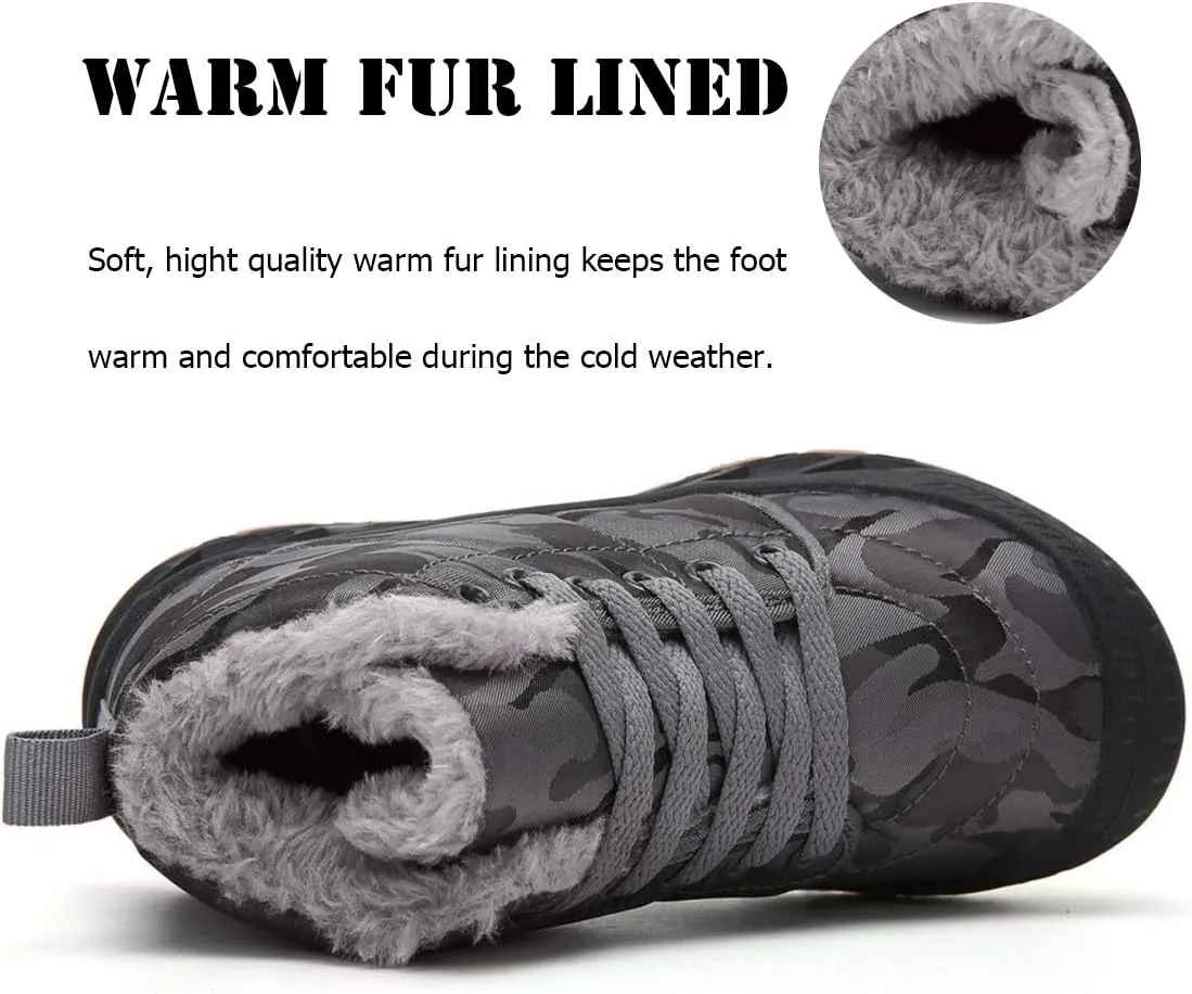 Boys Snow Boots Winter Waterproof Slip Resistant Cold Weather ShoesLittle Kid/Big Kid