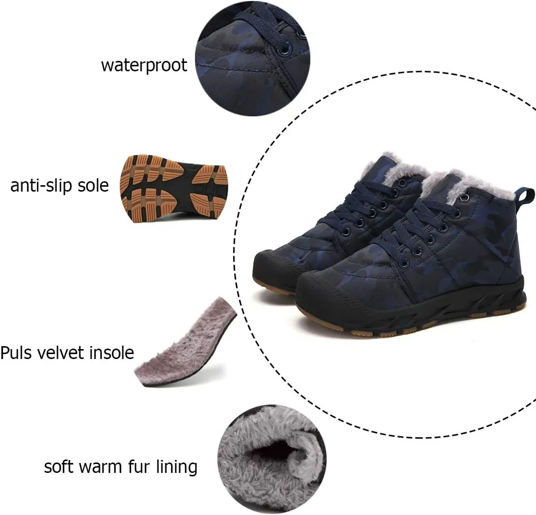 Boys Snow Boots Winter Waterproof Slip Resistant Cold Weather ShoesLittle Kid/Big Kid