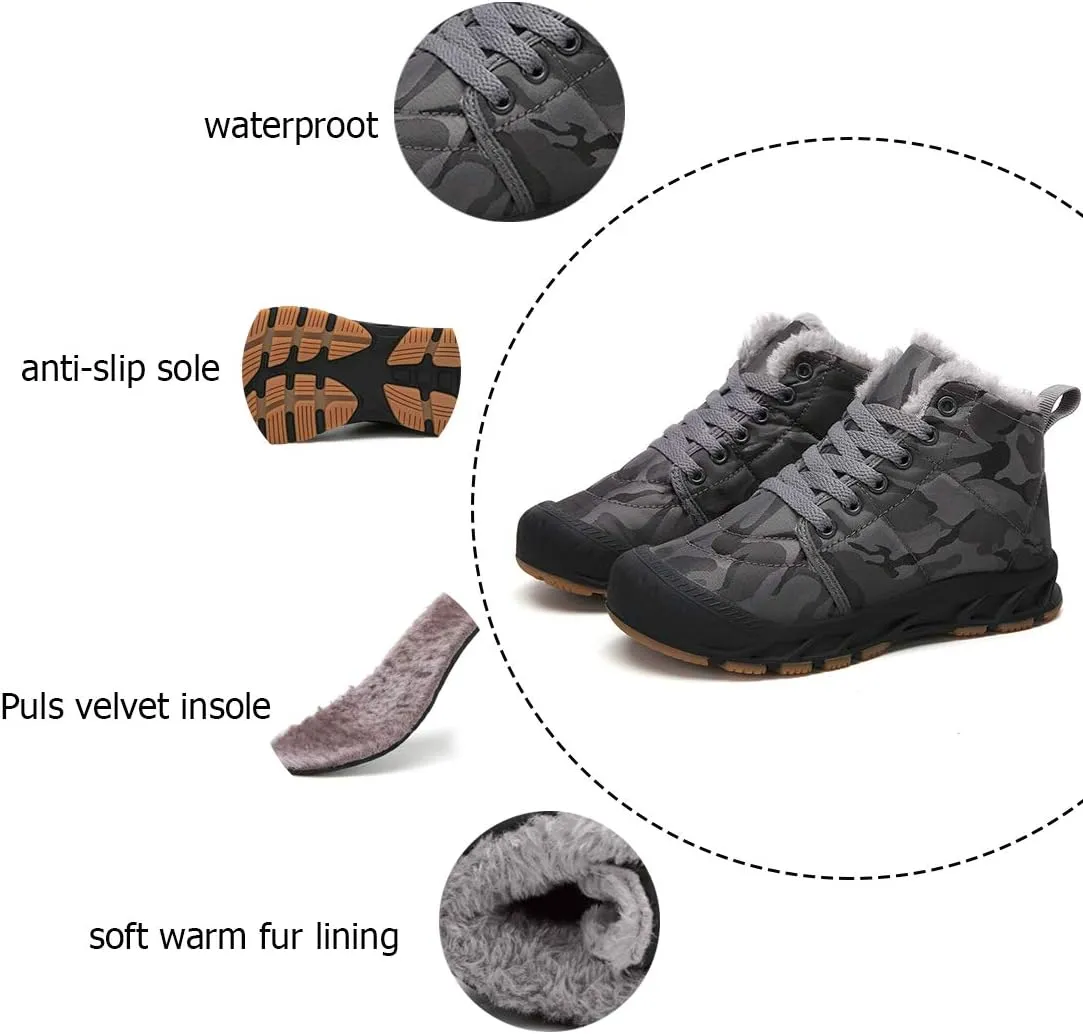 Boys Snow Boots Winter Waterproof Slip Resistant Cold Weather ShoesLittle Kid/Big Kid