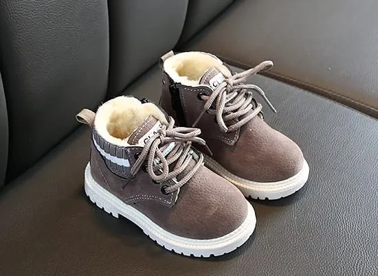 Boys Winter Boots Warm Ankle-high Shoes Outdoor Sports Non-Slip Hiking Shoes Winter Shoes Antiskid Boots for Kids