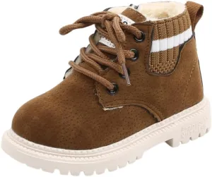 Boys Winter Boots Warm Ankle-high Shoes Outdoor Sports Non-Slip Hiking Shoes Winter Shoes Antiskid Boots for Kids