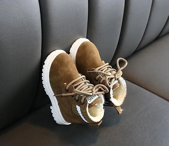 Boys Winter Boots Warm Ankle-high Shoes Outdoor Sports Non-Slip Hiking Shoes Winter Shoes Antiskid Boots for Kids