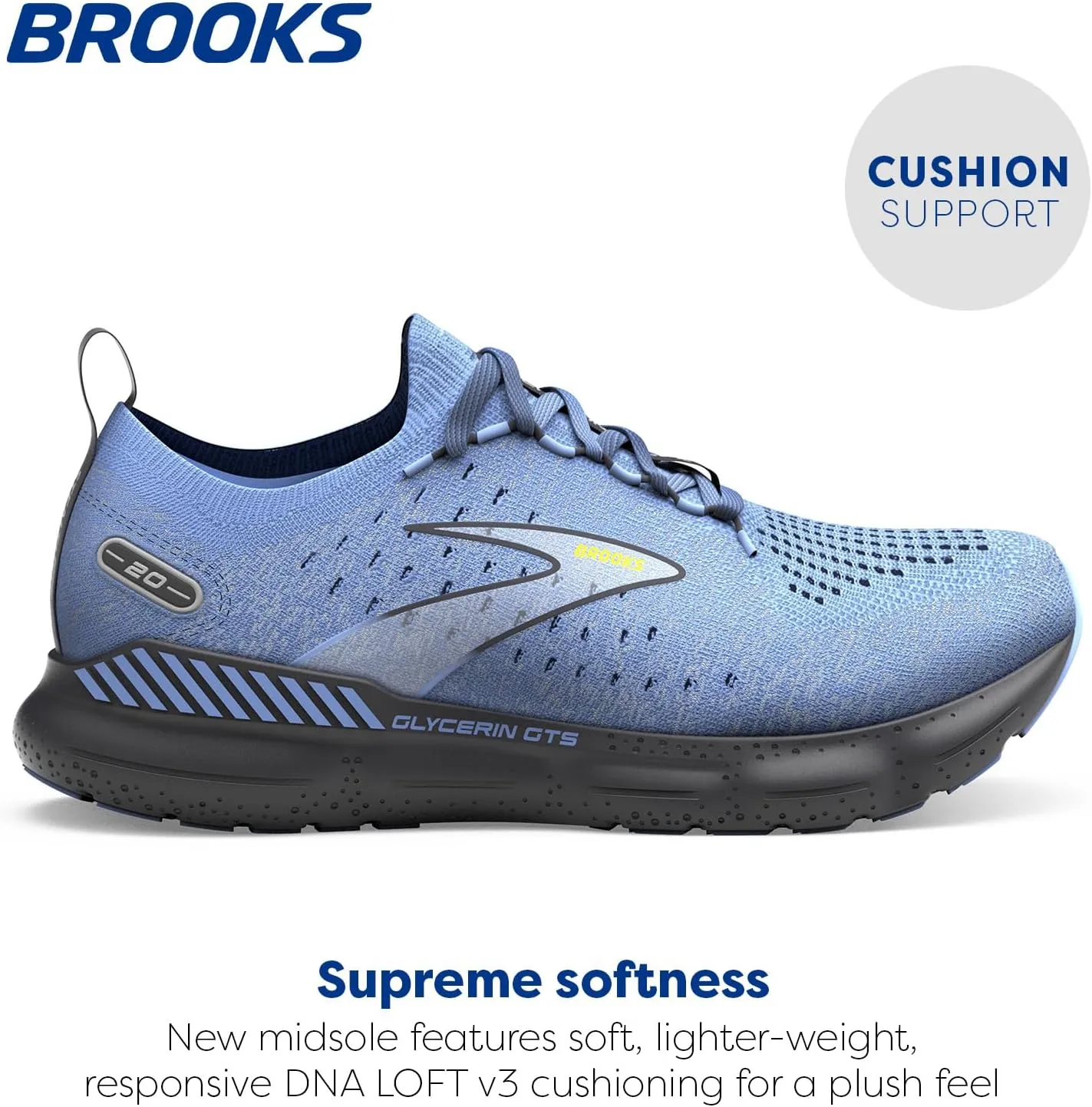 Brooks Men’s Glycerin StealthFit GTS 20 Supportive Running Shoe