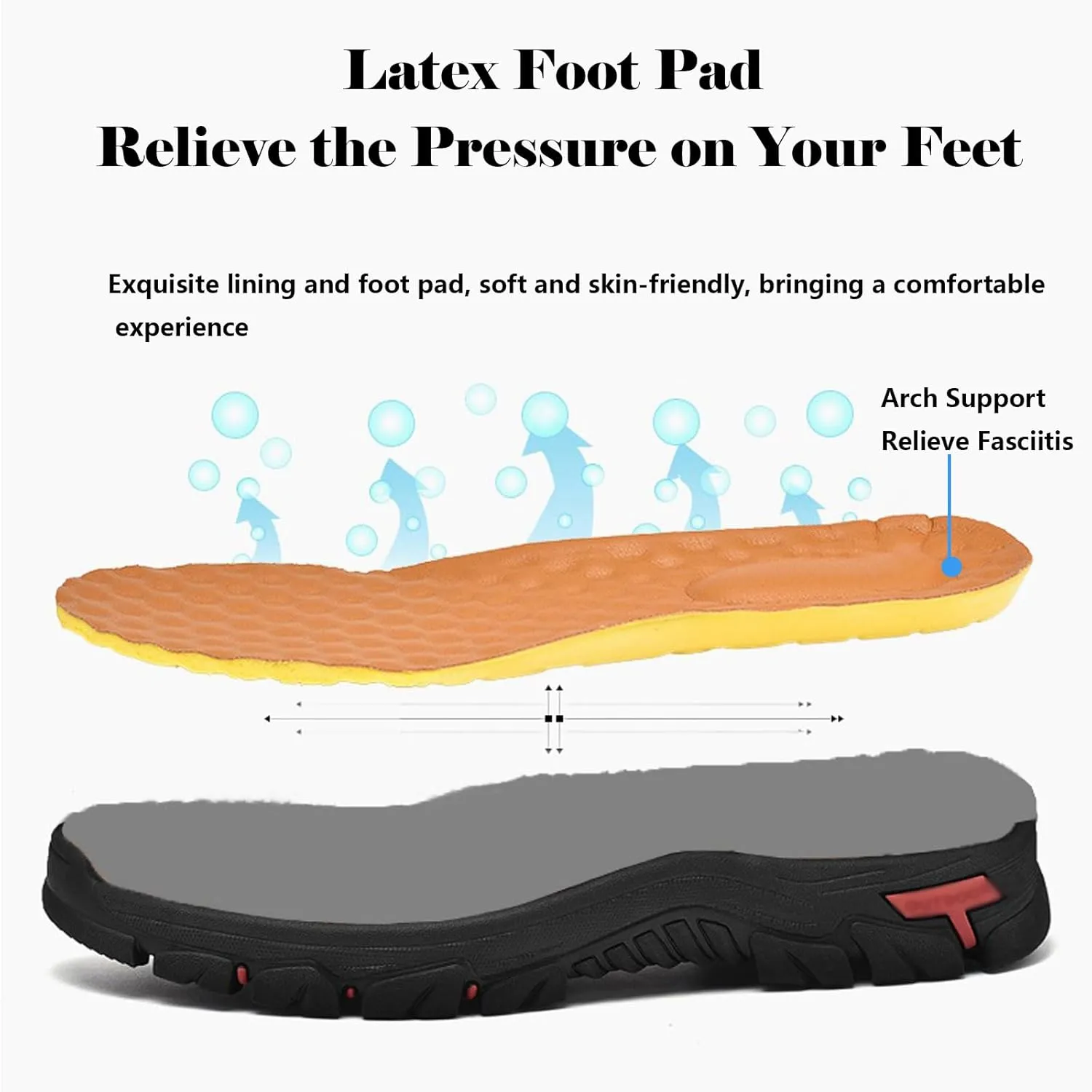 bumuam Men's Waterproof Hiking Shoes, Men's Slip On Hands Non Slip Work Loafers, No Laces Lightweight Breathable Casual Sneaker, for Outdoor Hiking