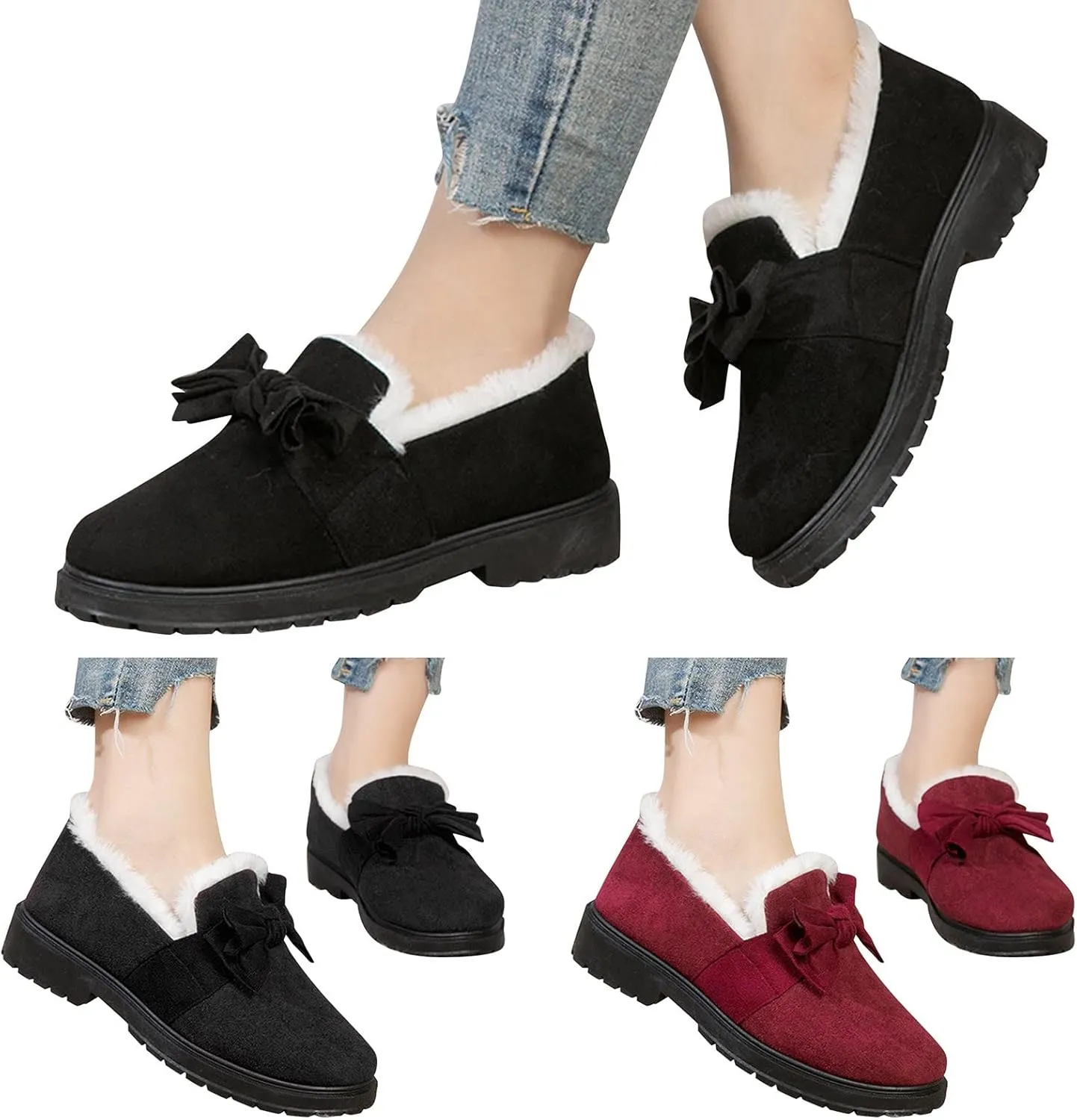 Butterfly Waterproof Snow Boots for Women Bow Fashion Women Winter Boots Heavyweight Womens Booties Anti-Slip Thermal