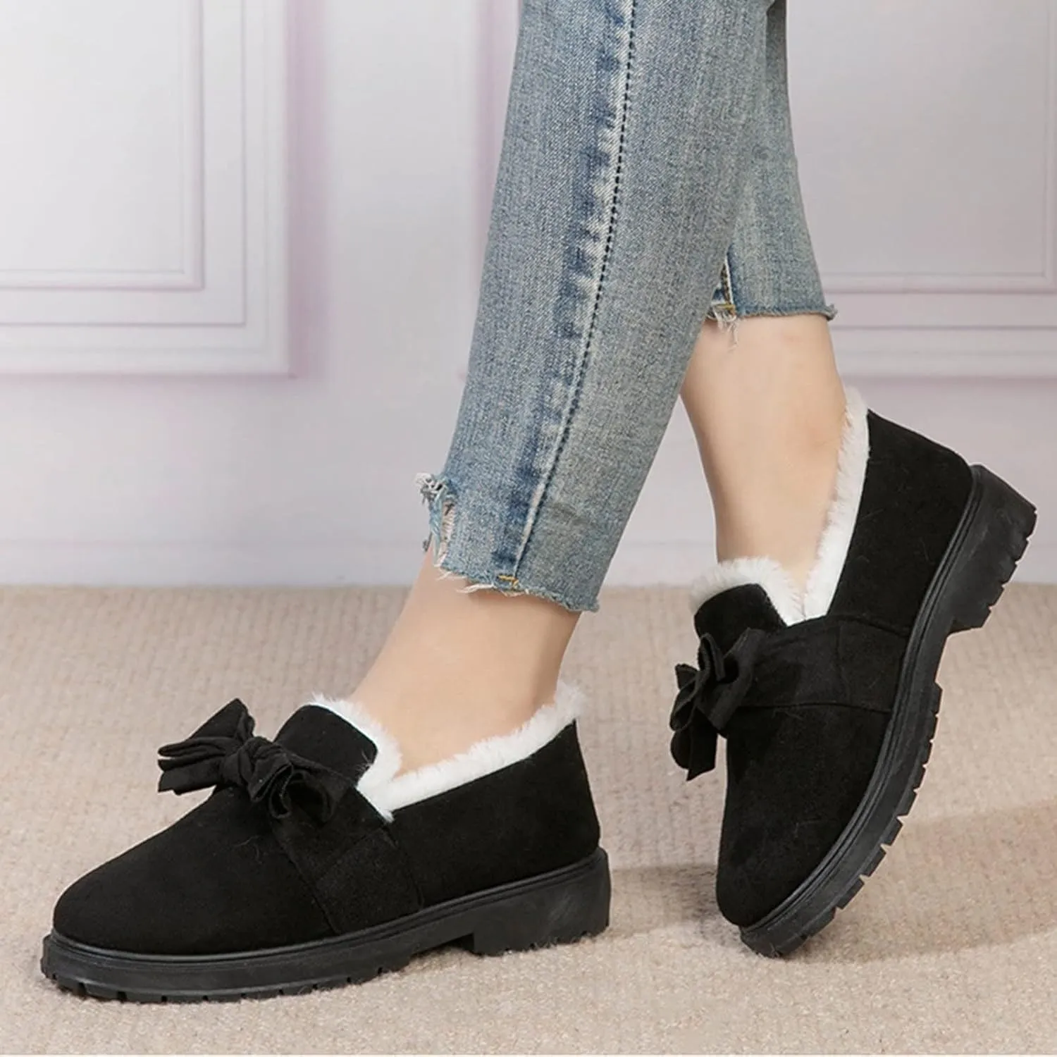 Butterfly Waterproof Snow Boots for Women Bow Fashion Women Winter Boots Heavyweight Womens Booties Anti-Slip Thermal