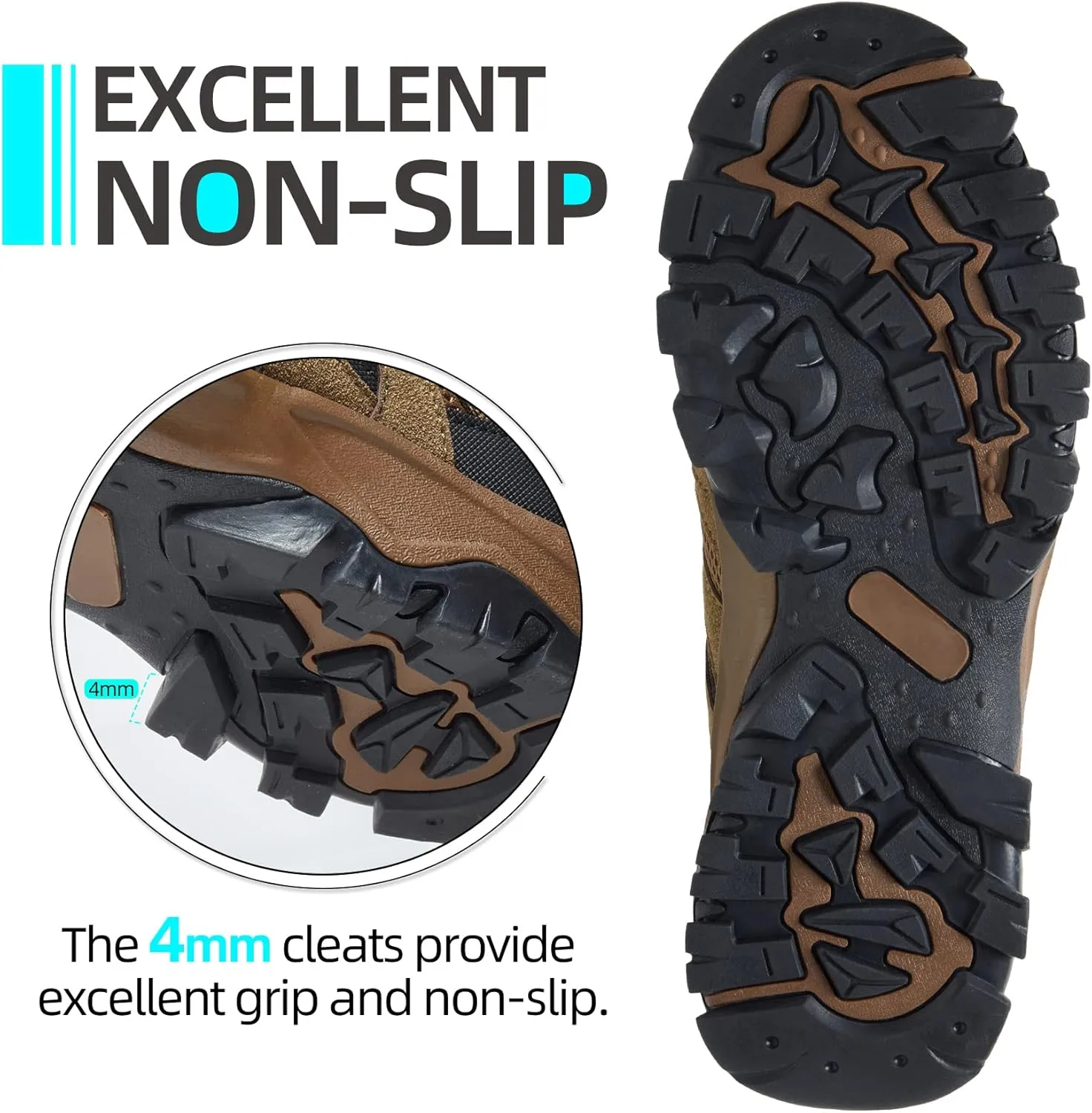 CAMELSPORTS Mens Hiking Shoes Low Top Walking Hiking Shoes for Men Outdoor Ankle Support Breathable Trekking Trails Shoes Hiking Sneakers Mens
