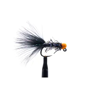 Chan's Straggle Leech - Black/Hot Orange Bead - Size 10