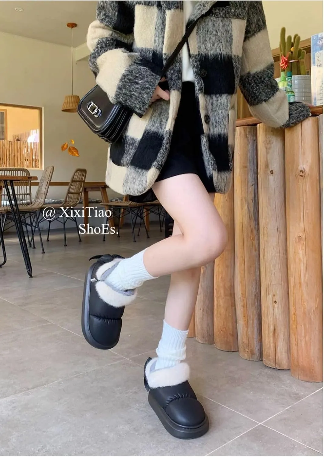 Cute Bow Snow Boots Winter Waterproof Slip Resistant Cold Weather Shoes Indoor Outdoor Warm Fuzzy Fluffy Slippers