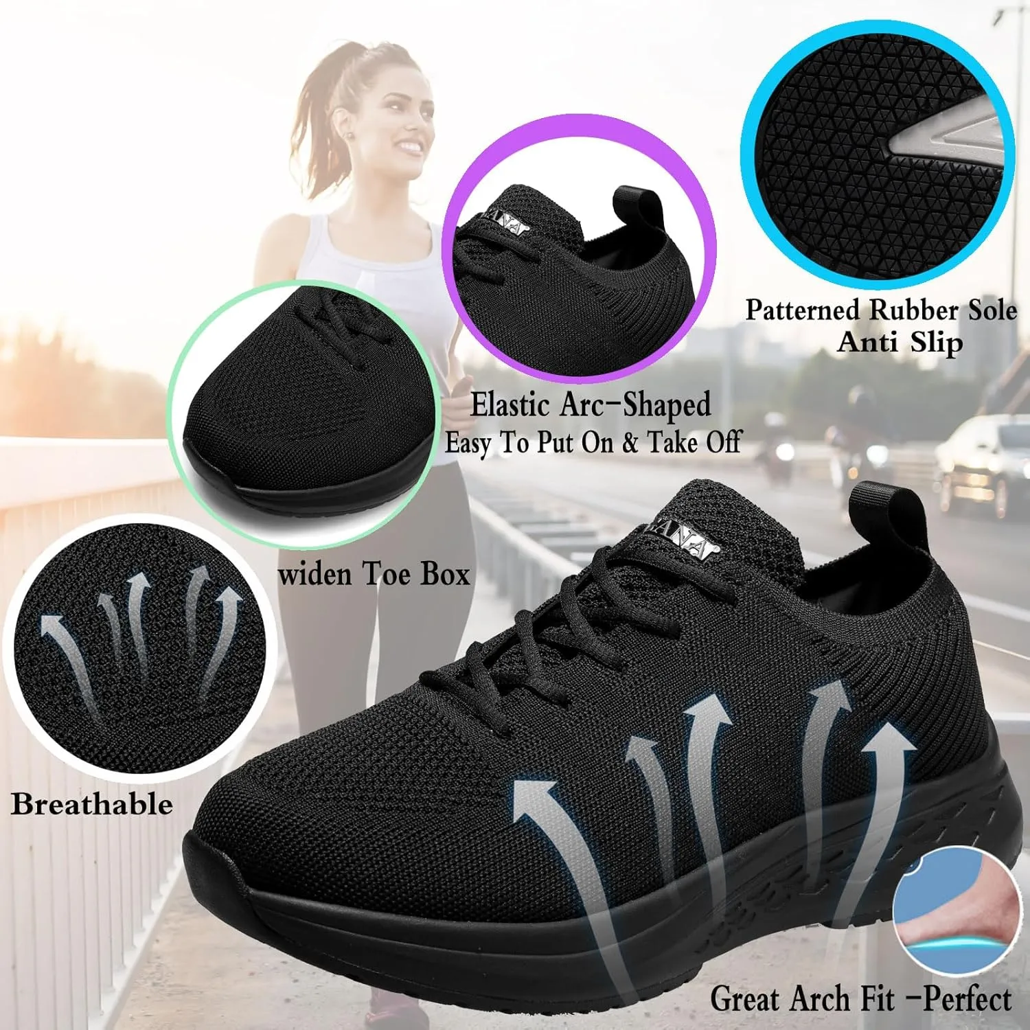 Diabetic Shoes for Women Arch Support Cushioning Adjustable Widch Orthotic for Swollen Feet Elderly Foot Pain Relief Neuropathy