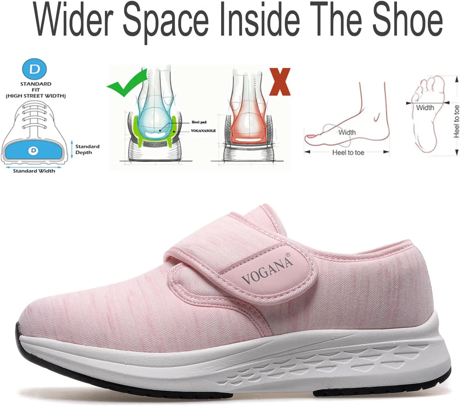 Diabetic Shoes for Women Arch Support Cushioning Adjustable Widch Orthotic for Swollen Feet Elderly Foot Pain Relief Neuropathy