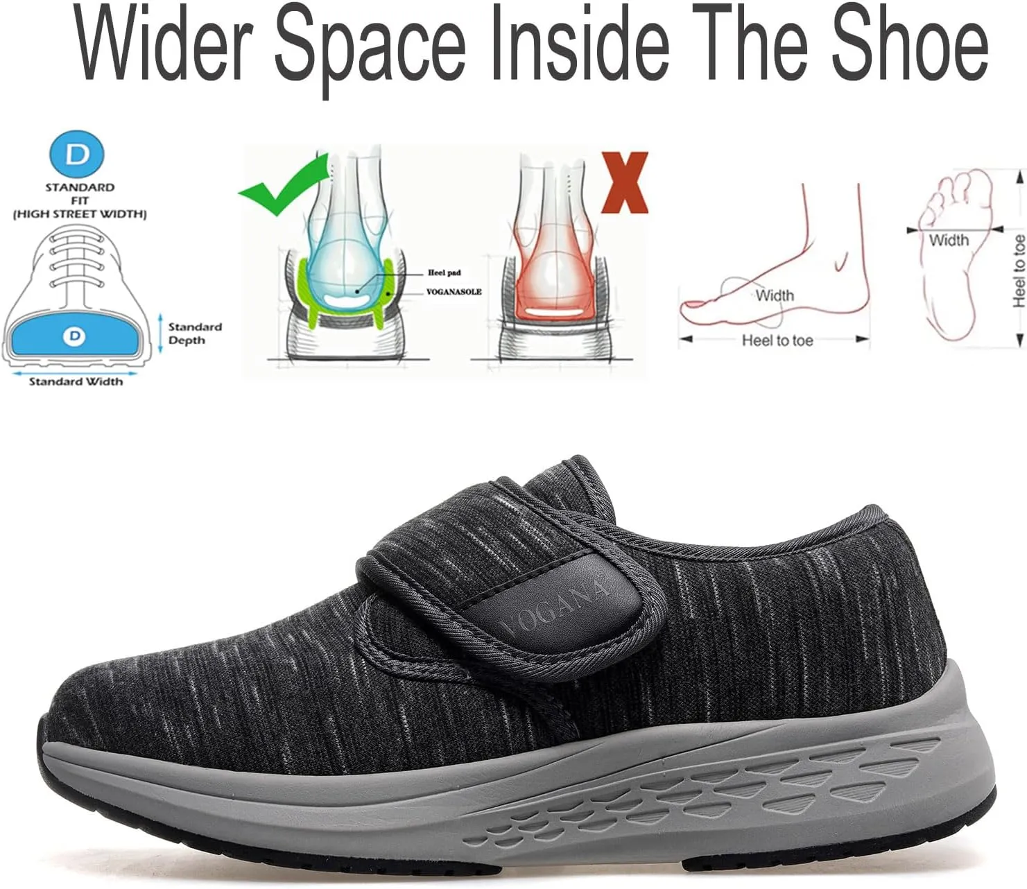 Diabetic Shoes for Women Arch Support Cushioning Adjustable Widch Orthotic for Swollen Feet Elderly Foot Pain Relief Neuropathy